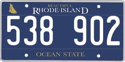 RI license plate 538902