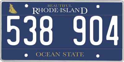 RI license plate 538904