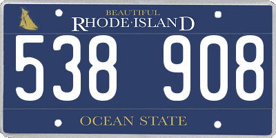 RI license plate 538908