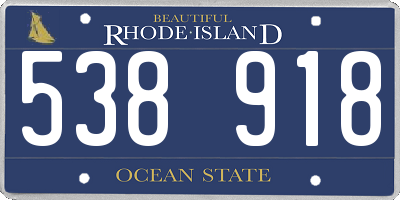 RI license plate 538918