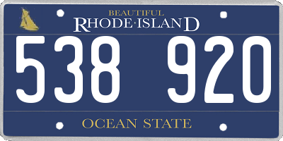 RI license plate 538920