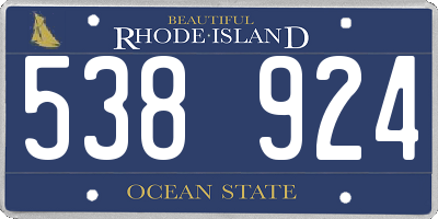 RI license plate 538924
