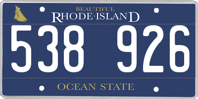 RI license plate 538926