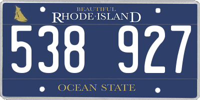 RI license plate 538927
