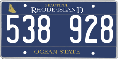 RI license plate 538928