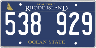 RI license plate 538929