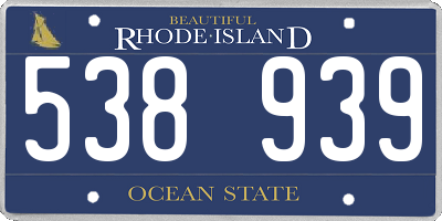 RI license plate 538939