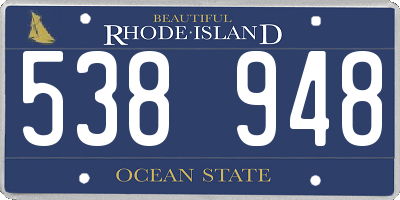 RI license plate 538948