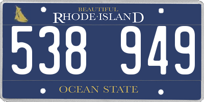 RI license plate 538949