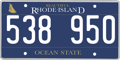 RI license plate 538950