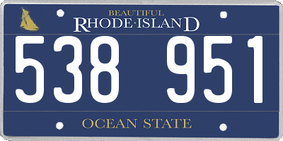 RI license plate 538951