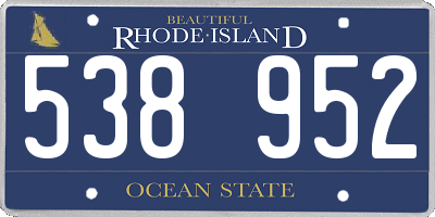 RI license plate 538952