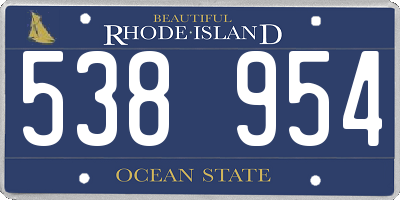 RI license plate 538954