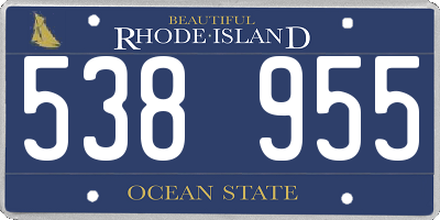 RI license plate 538955