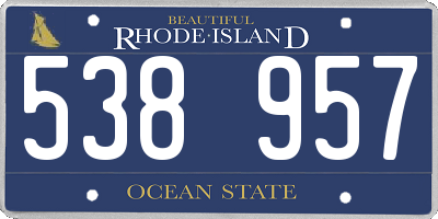 RI license plate 538957
