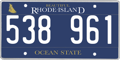 RI license plate 538961