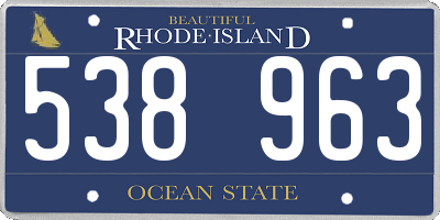 RI license plate 538963