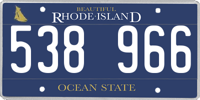 RI license plate 538966