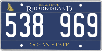 RI license plate 538969