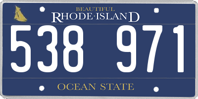RI license plate 538971
