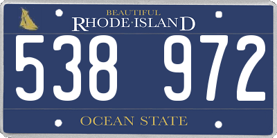 RI license plate 538972