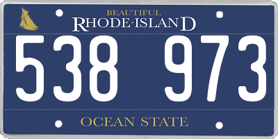 RI license plate 538973