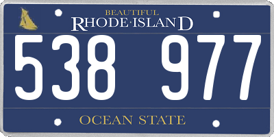 RI license plate 538977