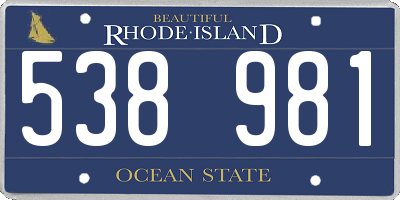 RI license plate 538981