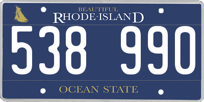 RI license plate 538990