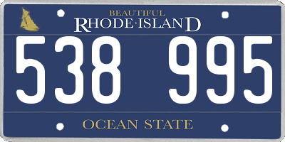 RI license plate 538995