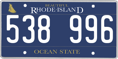 RI license plate 538996