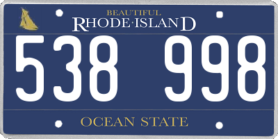 RI license plate 538998