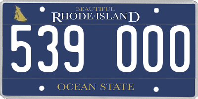 RI license plate 539000