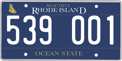 RI license plate 539001