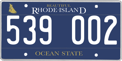 RI license plate 539002