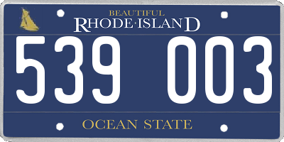 RI license plate 539003