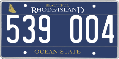 RI license plate 539004