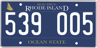 RI license plate 539005