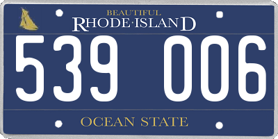 RI license plate 539006