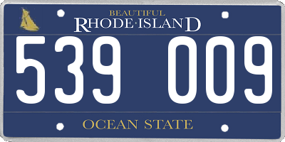 RI license plate 539009