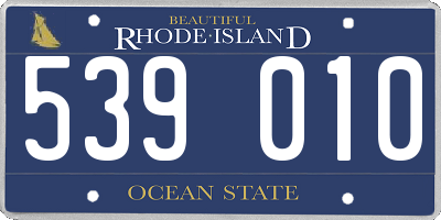 RI license plate 539010