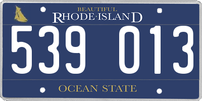 RI license plate 539013
