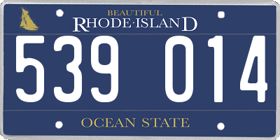 RI license plate 539014