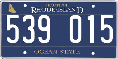 RI license plate 539015
