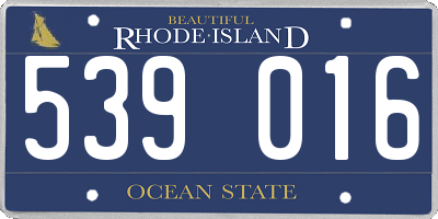 RI license plate 539016