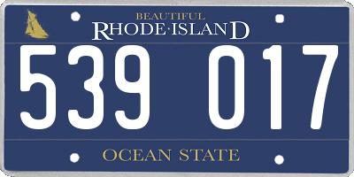 RI license plate 539017