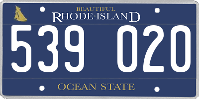 RI license plate 539020