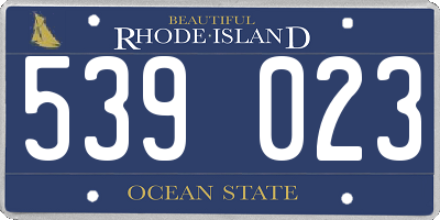 RI license plate 539023