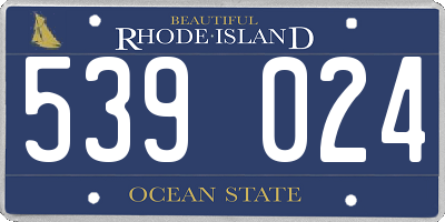 RI license plate 539024