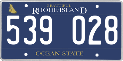 RI license plate 539028
